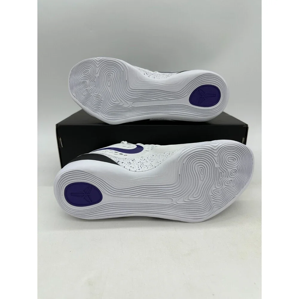 Nike Kobe 9 IX Elite Low Men's Size 10 White Purple Basketball Shoes IH1401 100